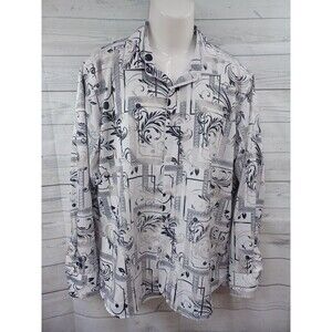 Montero Shirt Mens White Black Button Up Long Sleeve XL